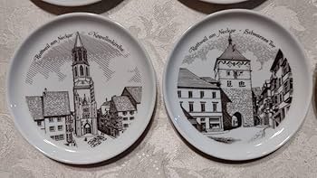 FURSTENBERG 小鉢 Vintage Furstenberg Porzellan Coasters: Brown Transferware